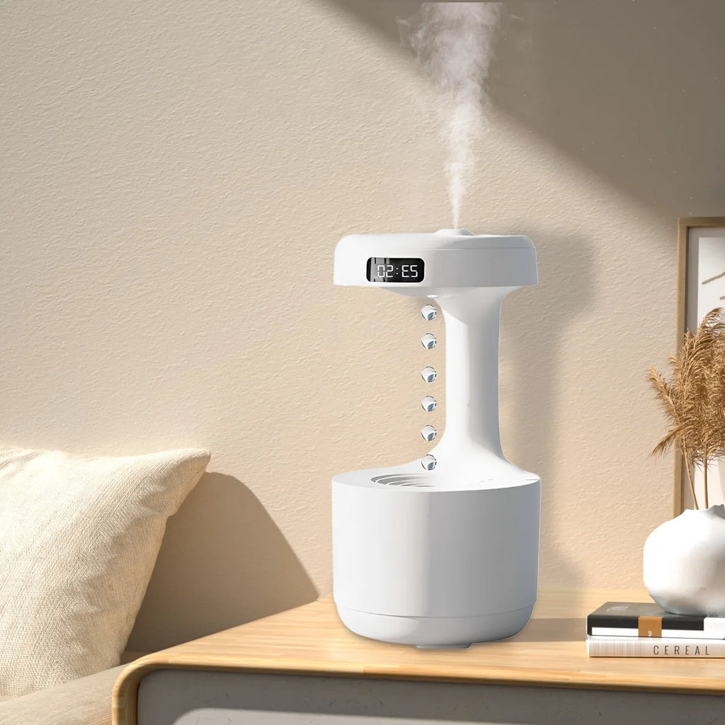 Anti-Gravity Humidifier 600ML – Desktop Water Droplet Backflow Aromatherapy Diffuser with LED Light
