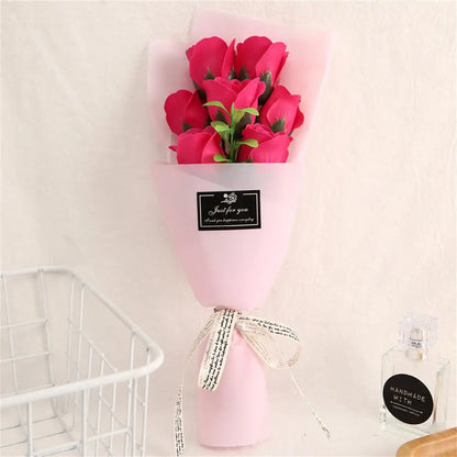 Rose Soap Flower Bouquet (3/6/9 Heads) – Valentine's Day Gift & Decor