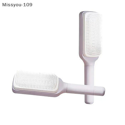 Hair Brush Self-Cleaning with One-Knot Cleaning – Anti-Static &amp; Scalp Massage Brush for All Hair Types