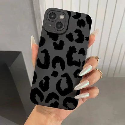 Leopard Camera Lens Protector Phone Case – Stylish Cover for iPhone 17, 16, 15, 14, 13