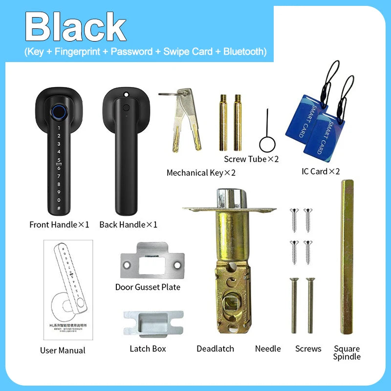 Smart Fingerprint Password Lock - Keyless Entry Lock for Bedroom, Garage, Hotel & Living Room