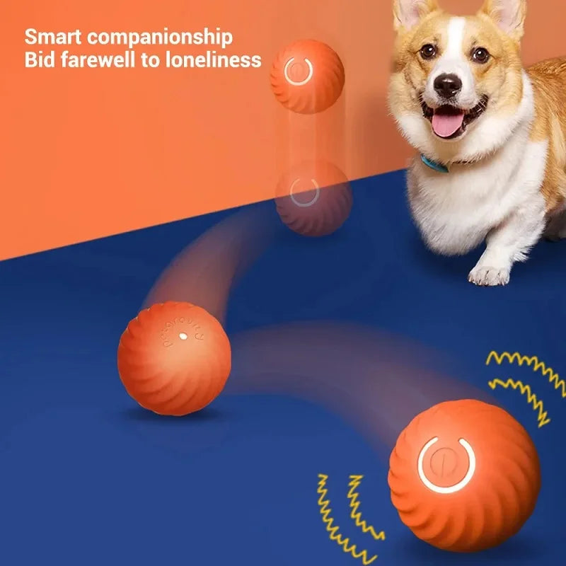 Smart Interactive Dog Ball – USB Rechargeable Auto-Rolling Toy for Puppies &amp; Dogs