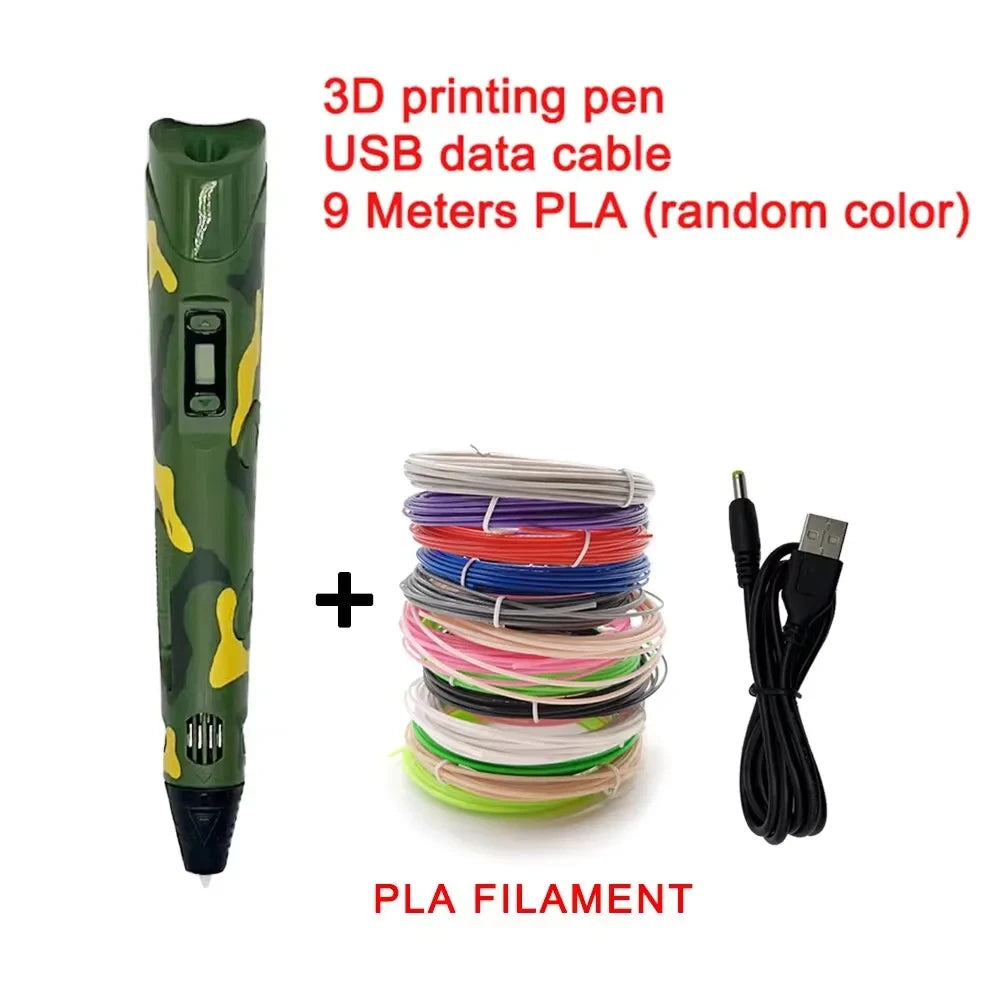 Electronic 3D Pen with 9 Meters of PLA Filament – USB-Powered 3D Printing Pen for Creative Drawing & Crafting