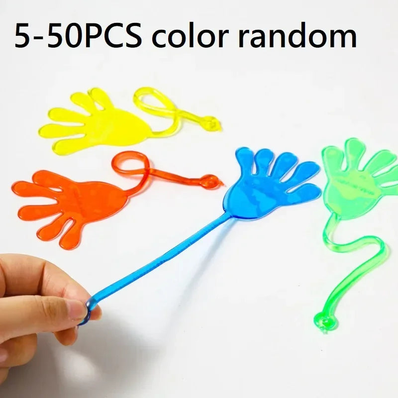 Funny Sticky Hands Toy – 5-50 Pcs Elastic Slap Hands for Kids Party Favors