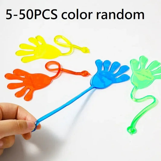 Funny Sticky Hands Toy – 5-50 Pcs Elastic Slap Hands for Kids Party Favors