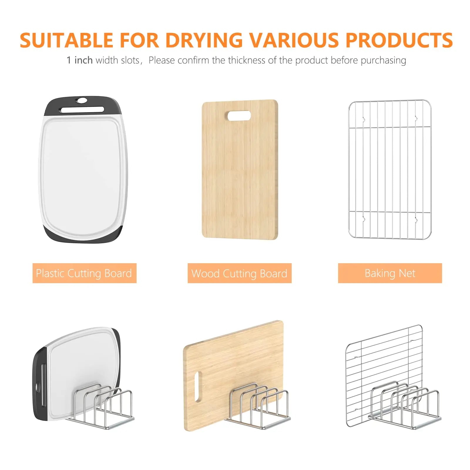 Kitchen Cabinet Organizer – Steel Cookware Holder with 5 Slots for Pans & Baking Trays