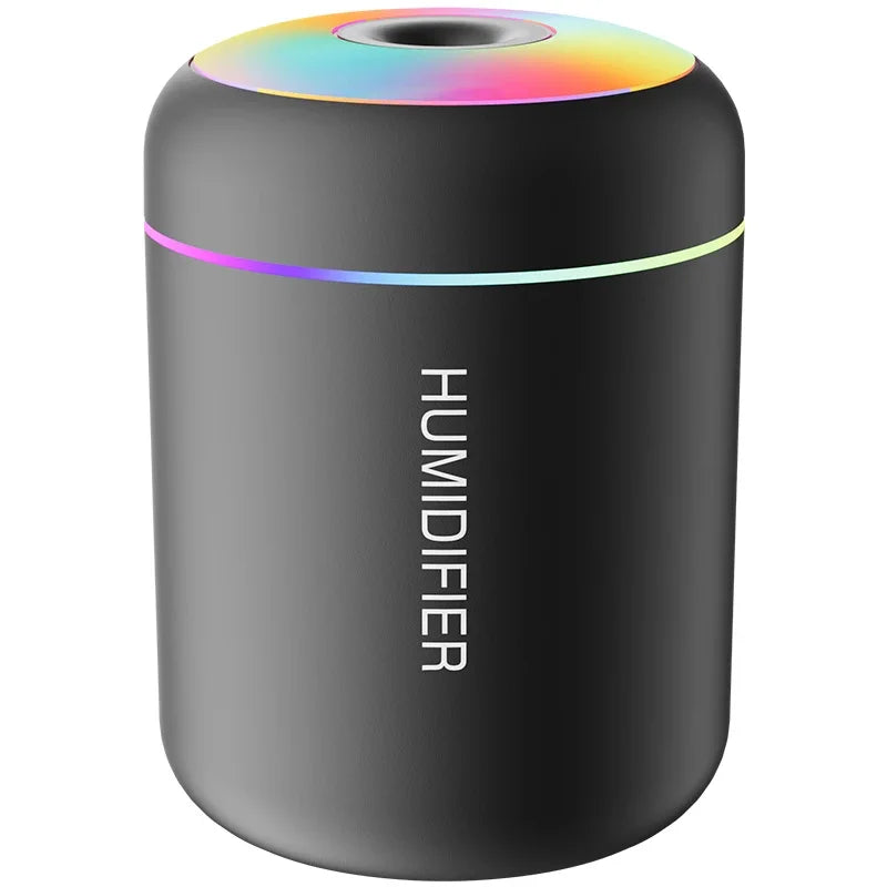 Mini USB Air Humidifier 180ML – Portable Aroma Diffuser with LED Lights for Car, Home &amp; Bedroom
