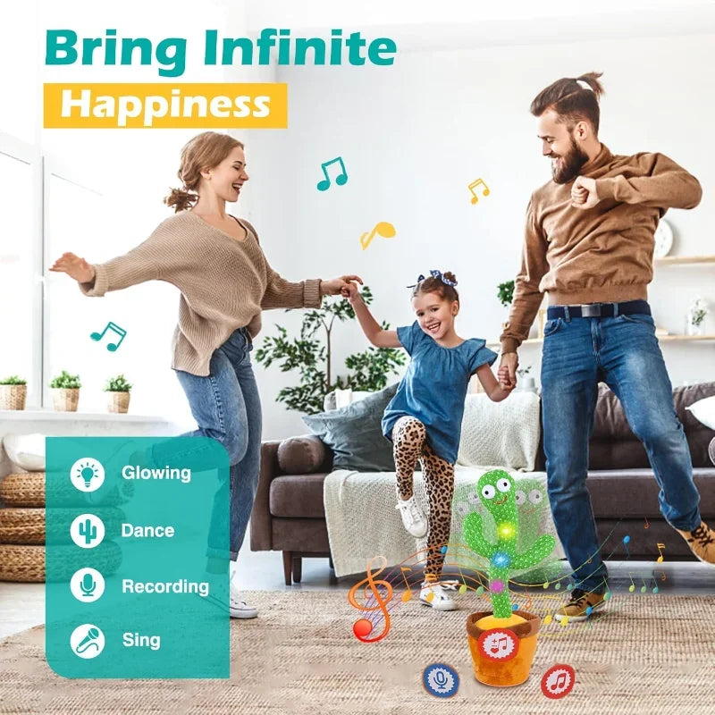 Dancing & Talking Cactus Plush Toy – Interactive Electronic Toy with 120 Songs | Fun & Educational Gift for Kids