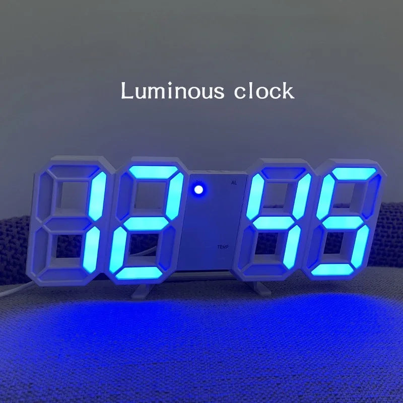 Digital LED Wall Clock – Modern Alarm Clock with Calendar & Brightness Adjustment | 24×9 cm
