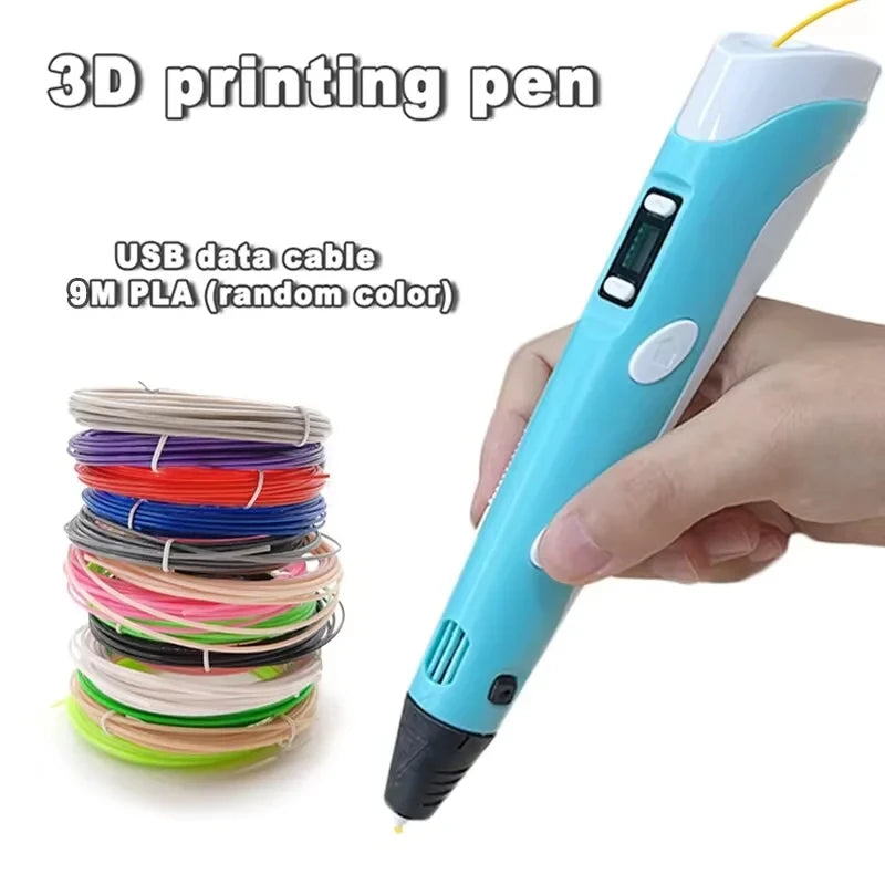 Electronic 3D Pen with 9 Meters of PLA Filament – ​​USB-Powered 3D Printing Pen for Creative Drawing &amp; Crafting
