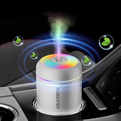 Mini USB Air Humidifier 180ML – Portable Aroma Diffuser with LED Lights for Car, Home &amp; Bedroom