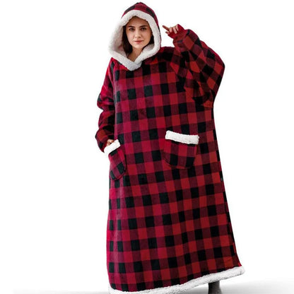 Hooded Wearable Blanket - Soft Flannel Loungewear