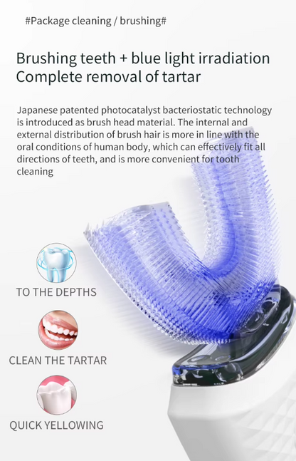 Fully Automatic U-Shaped Electric Toothbrush – 360° Cleaning &amp; Whitening
