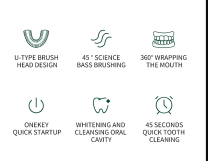 Fully Automatic U-Shaped Electric Toothbrush – 360° Cleaning &amp; Whitening