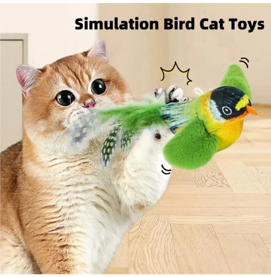 Interactive Cat Toy with Realistic Bird Sounds – Plush Catnip Toy for Indoor Cats