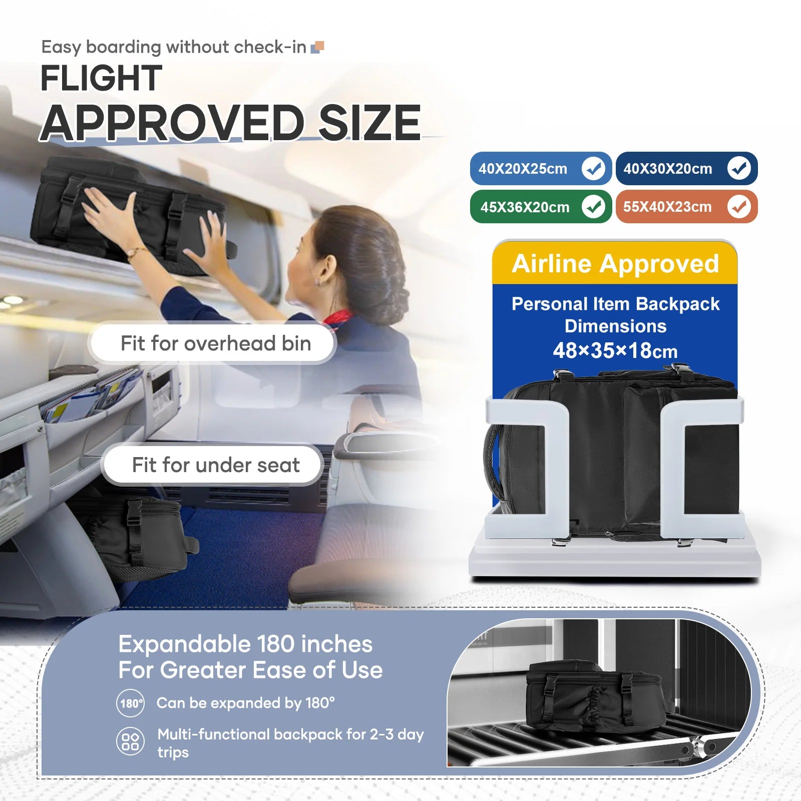 Expandable Travel Backpack with Air Compression – Cabin-Approved Hand Luggage