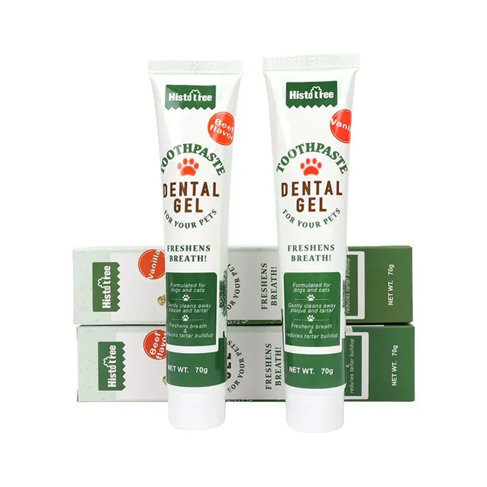 Pet Toothpaste for Dog & Cat – Vanilla & Beef Flavor | Safe & Edible