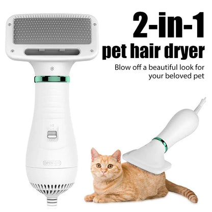 2-in-1 Pet Dryer &amp; Grooming Brush – Professional Dog &amp; Cat Dryer Comb for Home Grooming