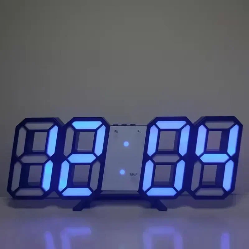 Digital LED Wall Clock – Modern Alarm Clock with Calendar & Brightness Adjustment | 24×9 cm