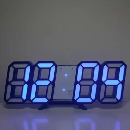 Digital LED Wall Clock – Modern Alarm Clock with Calendar &amp; Brightness Adjustment | 24×9 cm