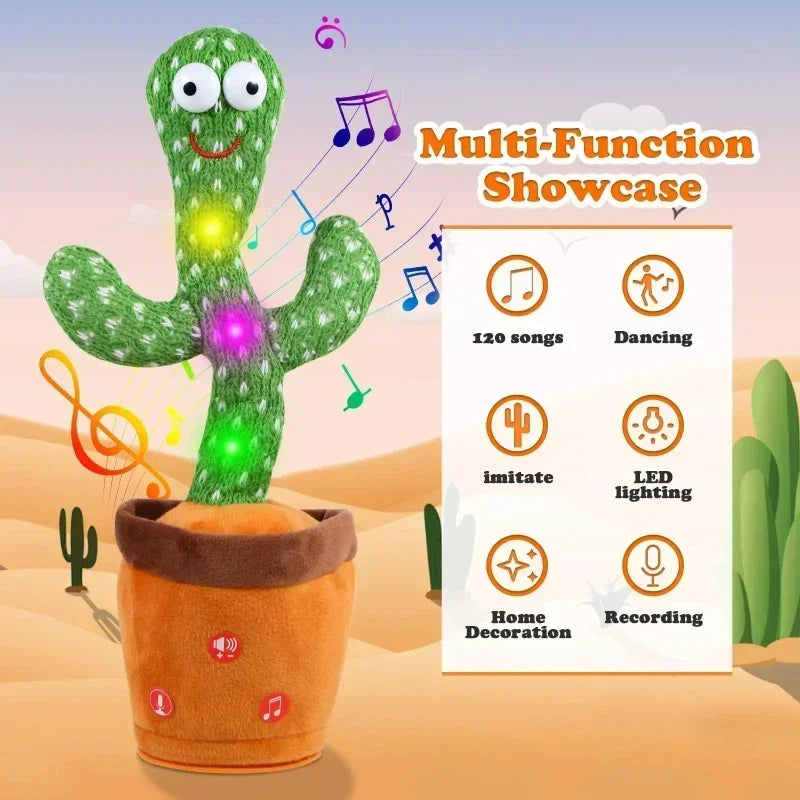 Dancing & Talking Cactus Plush Toy – Interactive Electronic Toy with 120 Songs | Fun & Educational Gift for Kids