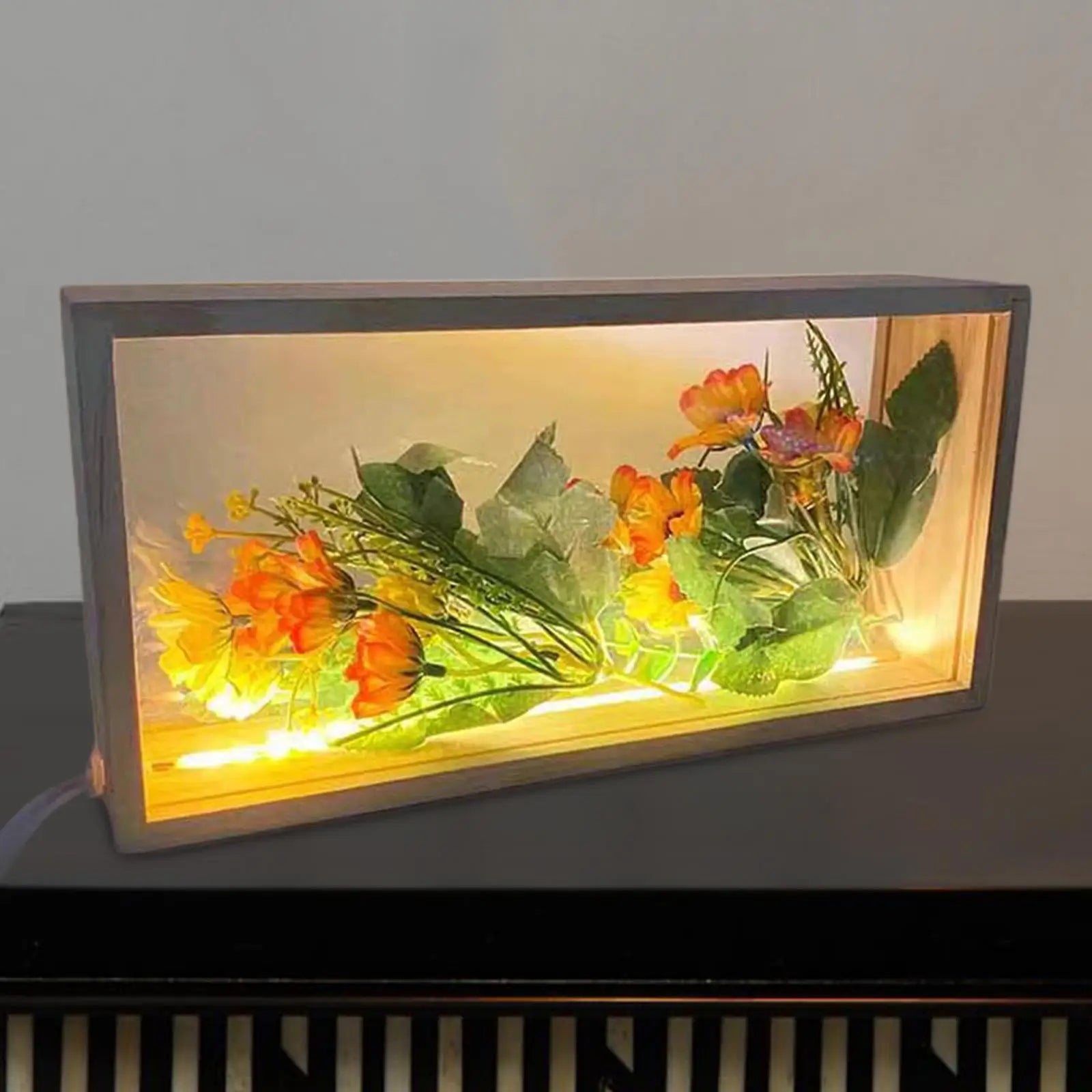 LED Photo Frame with Lighting – Wooden Decorative Frame with Ambient Lighting | 26×13 cm