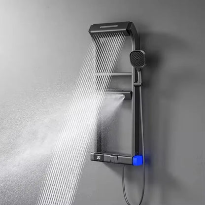 360° Thermostatic Shower Panel – LED Digital Display with Piano Keys &amp; Multiple Spray Patterns