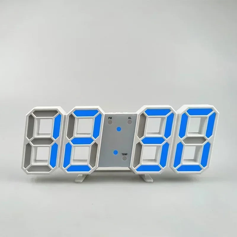 Digital LED Wall Clock – Modern Alarm Clock with Calendar & Brightness Adjustment | 24×9 cm