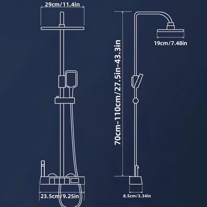 LED Thermostatic Shower Column – 4 Spray Modes with Ambient Lighting &amp; Self-Powered Display