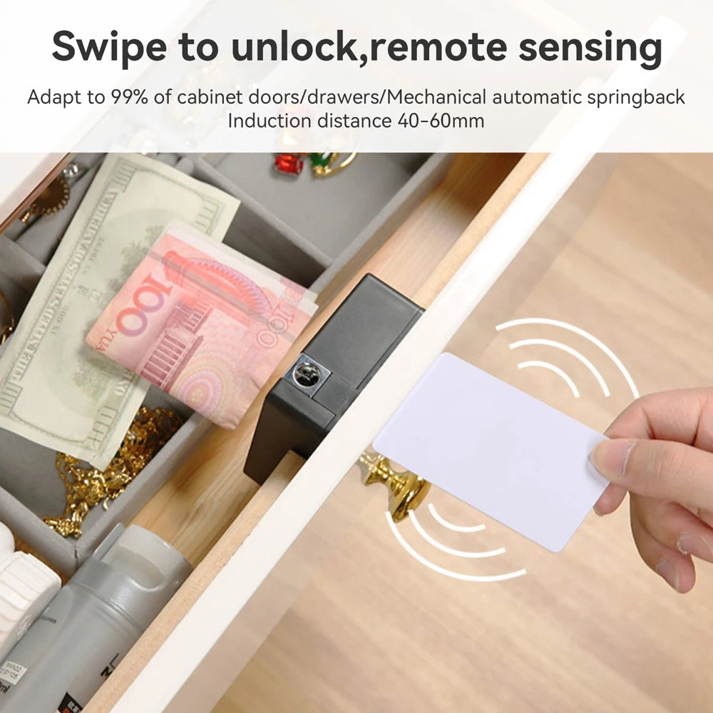 Smart Drawer Lock - Electronic Cabinet Lock with IC Card &amp; TTlock App Control for Hidden Security