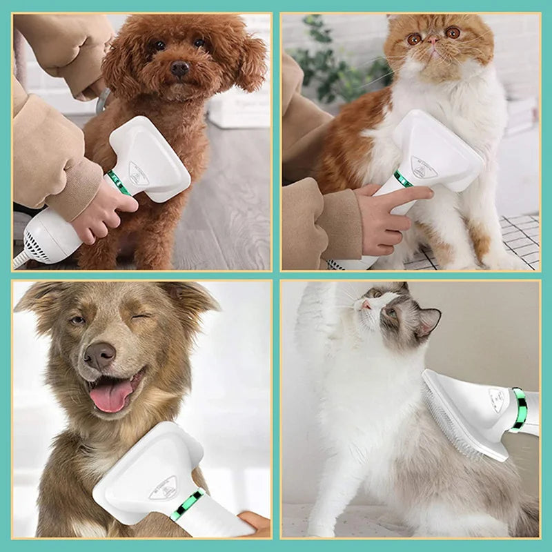2-in-1 Pet Dryer & Grooming Brush – Professional Dog & Cat Dryer Comb for Home Grooming