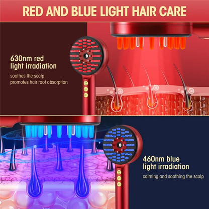 EMS Scalp Massage Comb with Red Blue Light