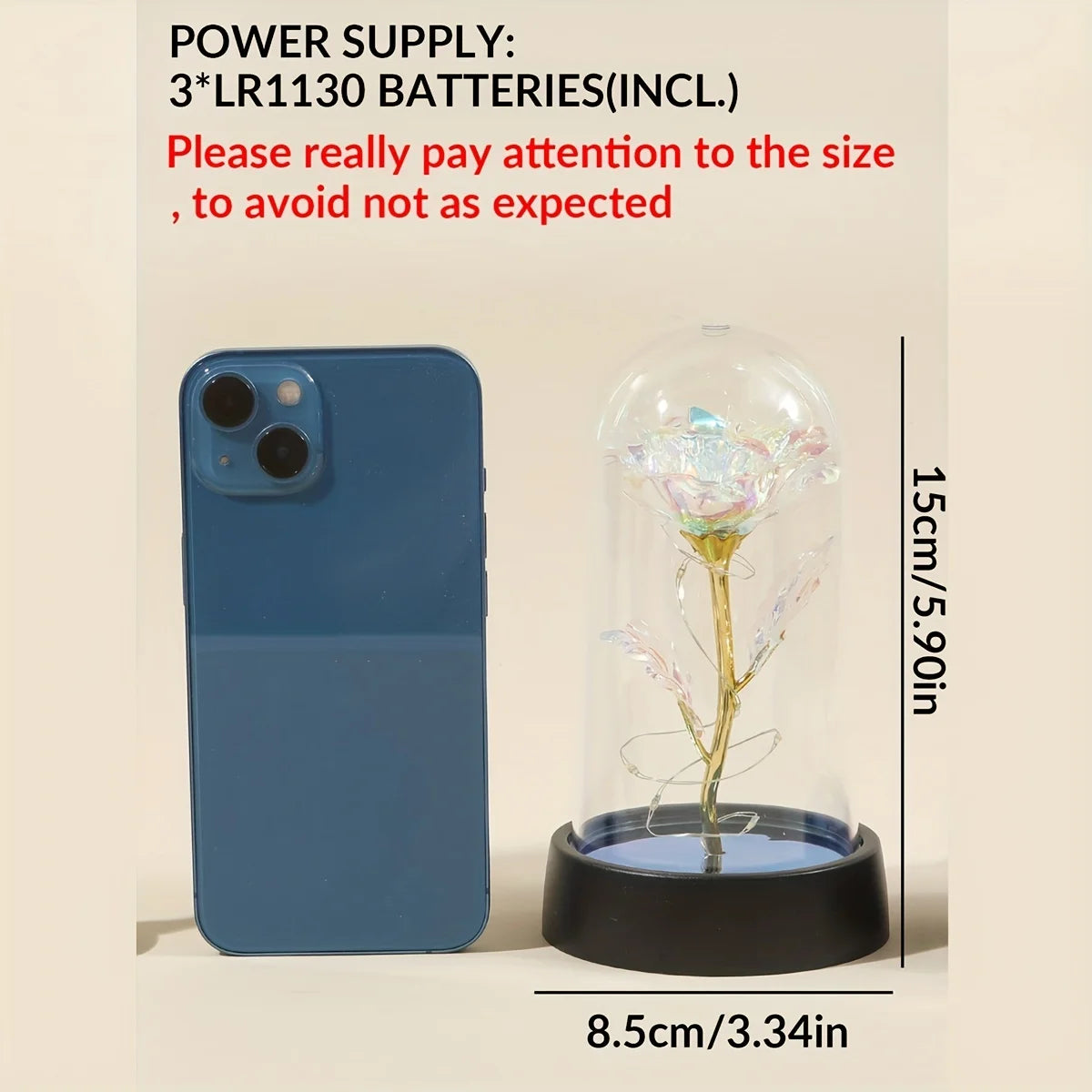 Colorful LED Rose Night Light – Romantic Gift for Valentine's Day