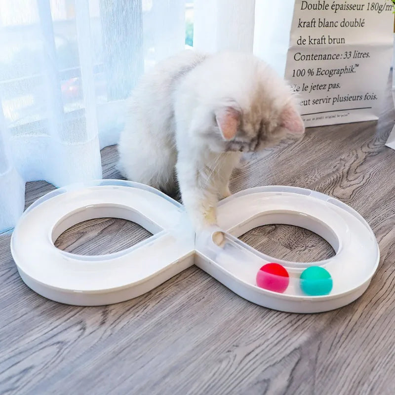 Cat Turntable Track Ball Toy – Interactive Spinning Toy for Boredom Relief & Exercise