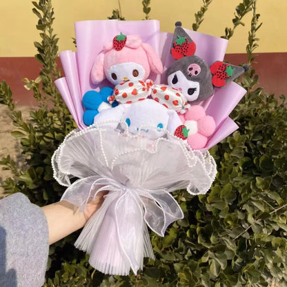 Sanrio Plush Pendant Bouquet – My Melody, Kuromi, Cinnamoroll (35cm)