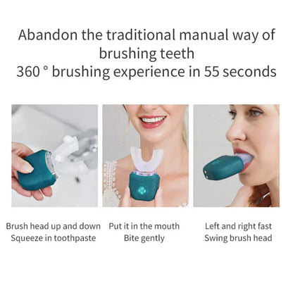Fully Automatic U-Shaped Electric Toothbrush – 360° Cleaning &amp; Whitening