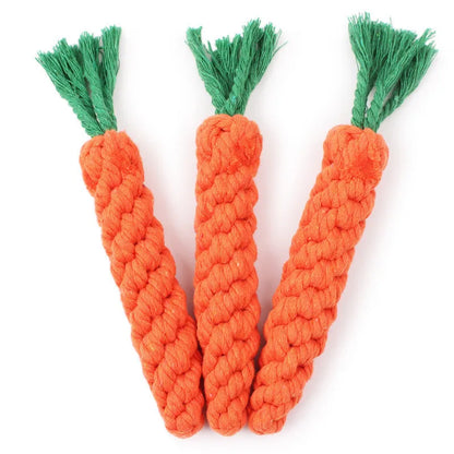 Carrot-Shaped Dog Chew Toy – Bite-Resistant Cotton Rope for Dental Cleaning &amp; Play