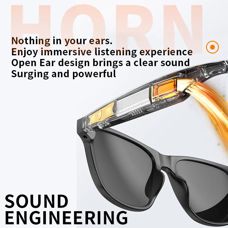 Smart Audio Glasses – Bluetooth Sunglasses with Voice Call & Music