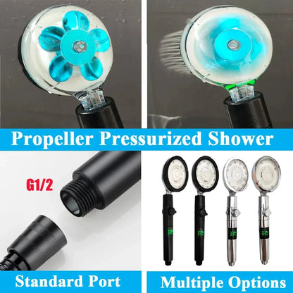 LED Digital Temperature Display Shower Head – Colorful High-Pressure Rainfall Shower