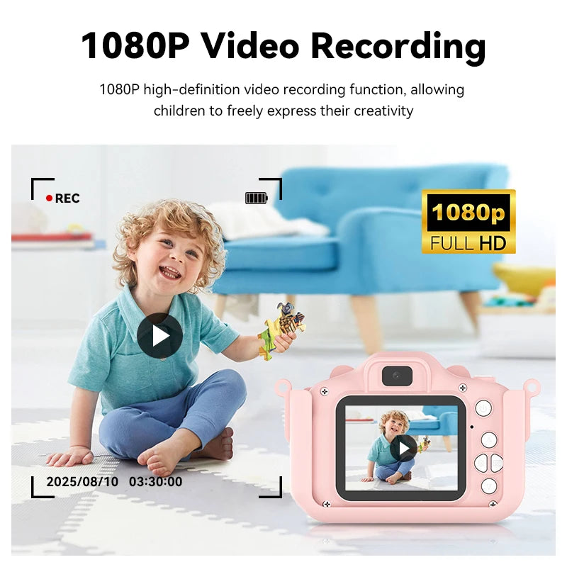 Kids Digital Camera 1080P HD – 2.0 Inch Children's Camera with Silicone Case | Photo, Video &amp; Games – Perfect Christmas &amp; Birthday Gift