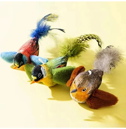 Interactive Cat Toy with Realistic Bird Sounds – Plush Catnip Toy for Indoor Cats