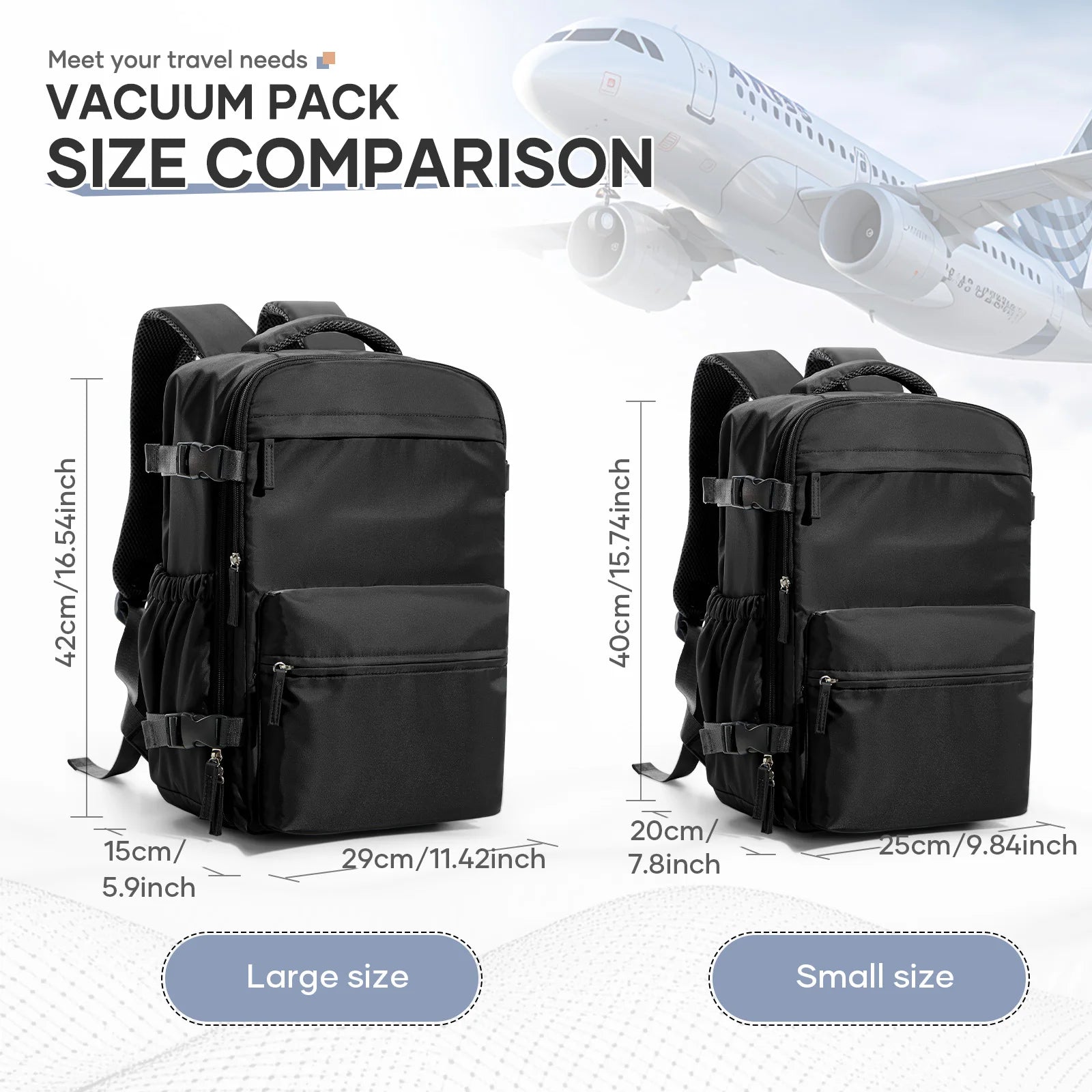 Expandable Travel Backpack with Air Compression – Cabin-Approved Hand Luggage