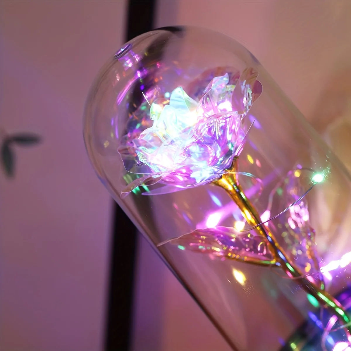 Colorful LED Rose Night Light – Romantic Gift for Valentine's Day