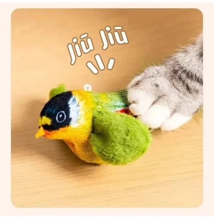 Interactive Cat Toy with Realistic Bird Sounds – Plush Catnip Toy for Indoor Cats