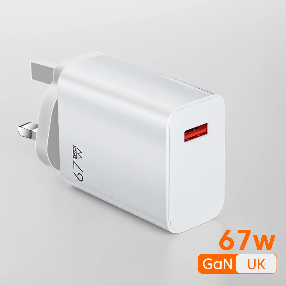 GaN Fast Charger – USB Quick Charge 3.0 with Type-C Cable for Xiaomi