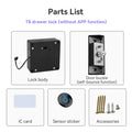 Smart Drawer Lock - Electronic Cabinet Lock with IC Card & TTlock App Control for Hidden Security