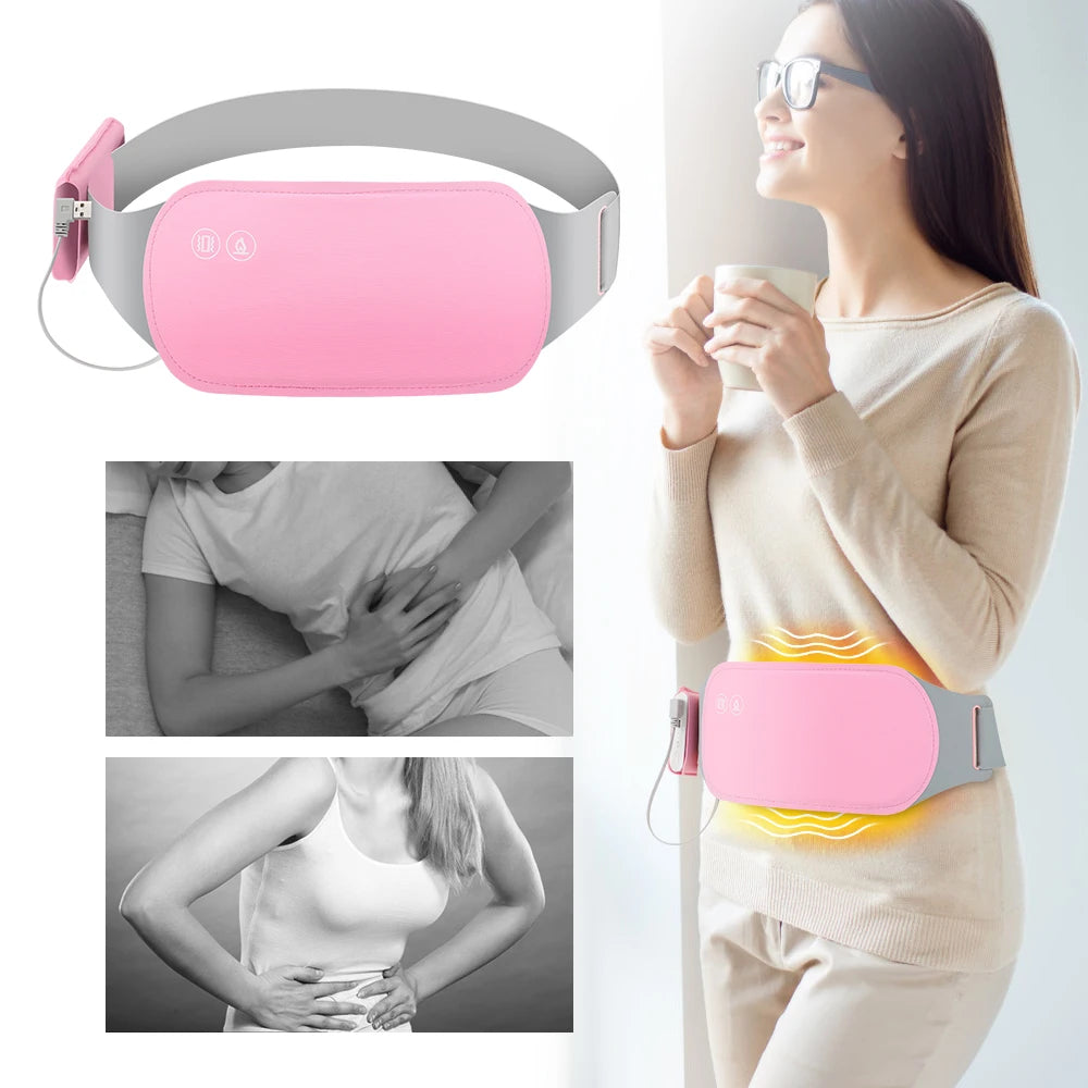 Heating Massage Belt for Menstrual Pain Relief – Vibrating Hot Compress Therapy