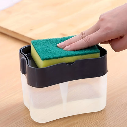 Modern Dish Soap Dispenser with Sponge Holder – 2-in-1 Kitchen Sink Organizer