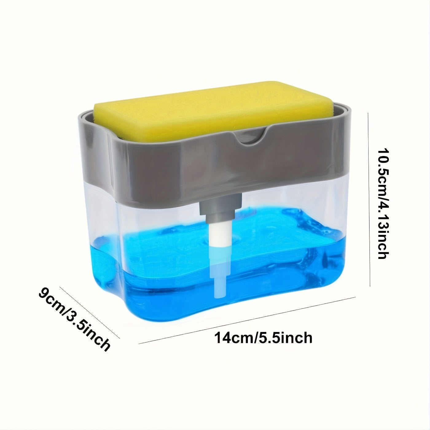 Modern Dish Soap Dispenser with Sponge Holder – 2-in-1 Kitchen Sink Organizer