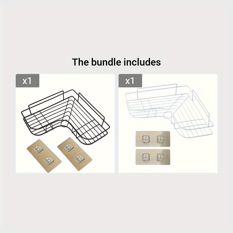 Heavy-Duty Cast Iron Corner Shelf – No-Drill Wall-Mounted Bathroom Shelf